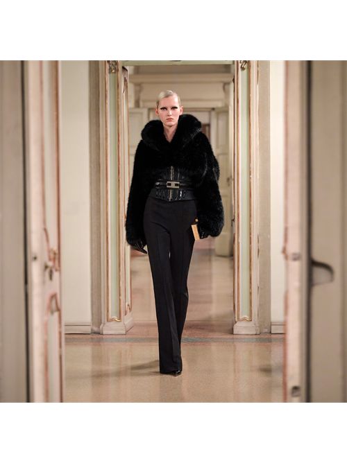 Pantaloni in crêpe leggero con catena gioiello ELISABETTA FRANCHI | PA14157E2/110